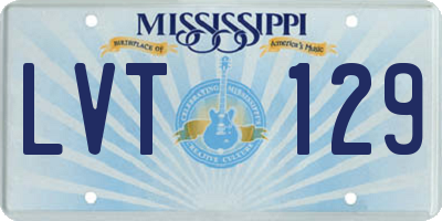 MS license plate LVT129
