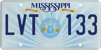 MS license plate LVT133