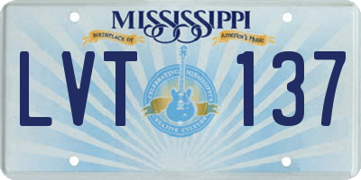 MS license plate LVT137
