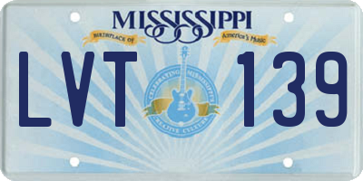 MS license plate LVT139