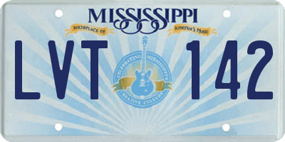 MS license plate LVT142