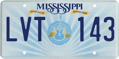 MS license plate LVT143