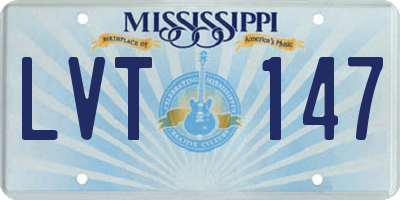 MS license plate LVT147