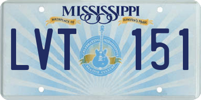 MS license plate LVT151