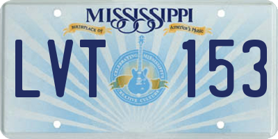 MS license plate LVT153