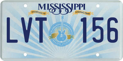 MS license plate LVT156