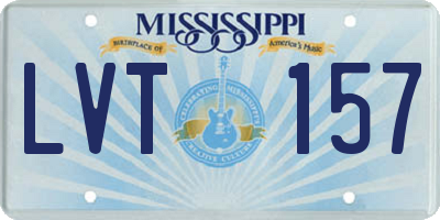 MS license plate LVT157