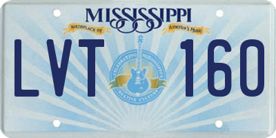 MS license plate LVT160