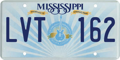 MS license plate LVT162