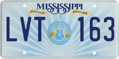 MS license plate LVT163