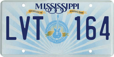 MS license plate LVT164