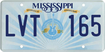 MS license plate LVT165