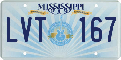 MS license plate LVT167