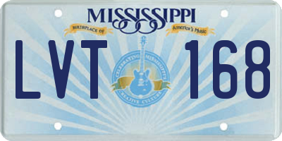 MS license plate LVT168