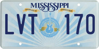 MS license plate LVT170