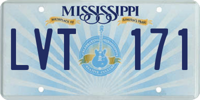 MS license plate LVT171