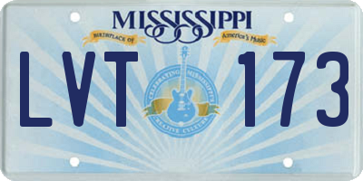 MS license plate LVT173