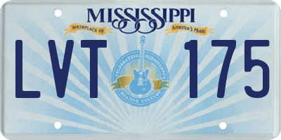 MS license plate LVT175
