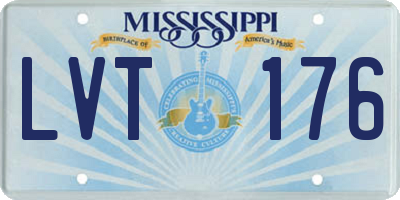 MS license plate LVT176