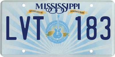 MS license plate LVT183