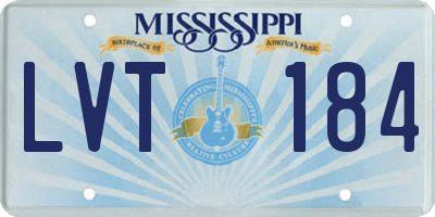 MS license plate LVT184
