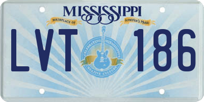 MS license plate LVT186