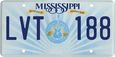 MS license plate LVT188