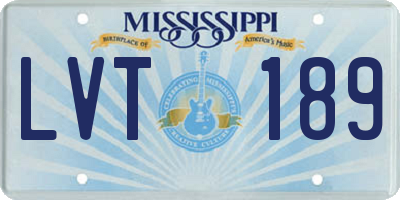 MS license plate LVT189