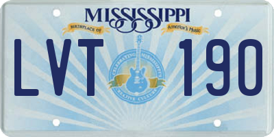 MS license plate LVT190