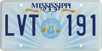 MS license plate LVT191