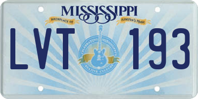 MS license plate LVT193