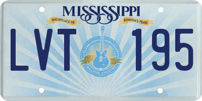 MS license plate LVT195