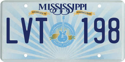 MS license plate LVT198