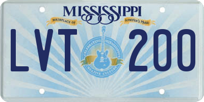 MS license plate LVT200
