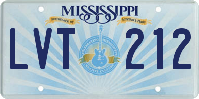 MS license plate LVT212