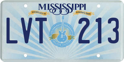 MS license plate LVT213