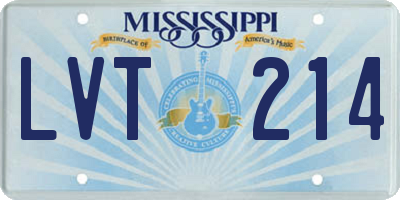 MS license plate LVT214