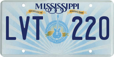 MS license plate LVT220