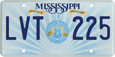 MS license plate LVT225