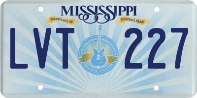 MS license plate LVT227