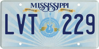 MS license plate LVT229