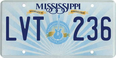 MS license plate LVT236
