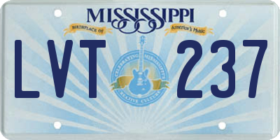 MS license plate LVT237