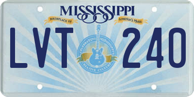 MS license plate LVT240