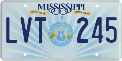 MS license plate LVT245