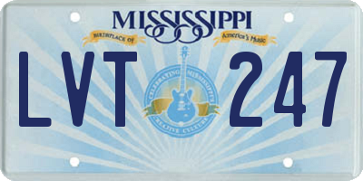 MS license plate LVT247
