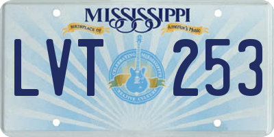 MS license plate LVT253