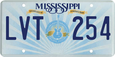 MS license plate LVT254