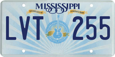 MS license plate LVT255