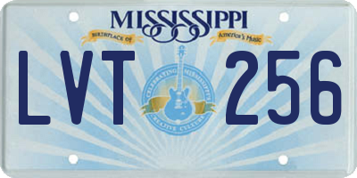 MS license plate LVT256